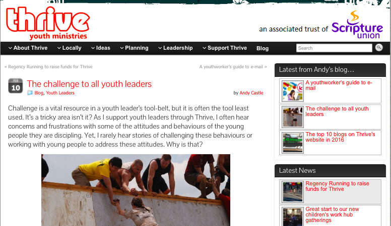 Thrive creates support online for youth leaders